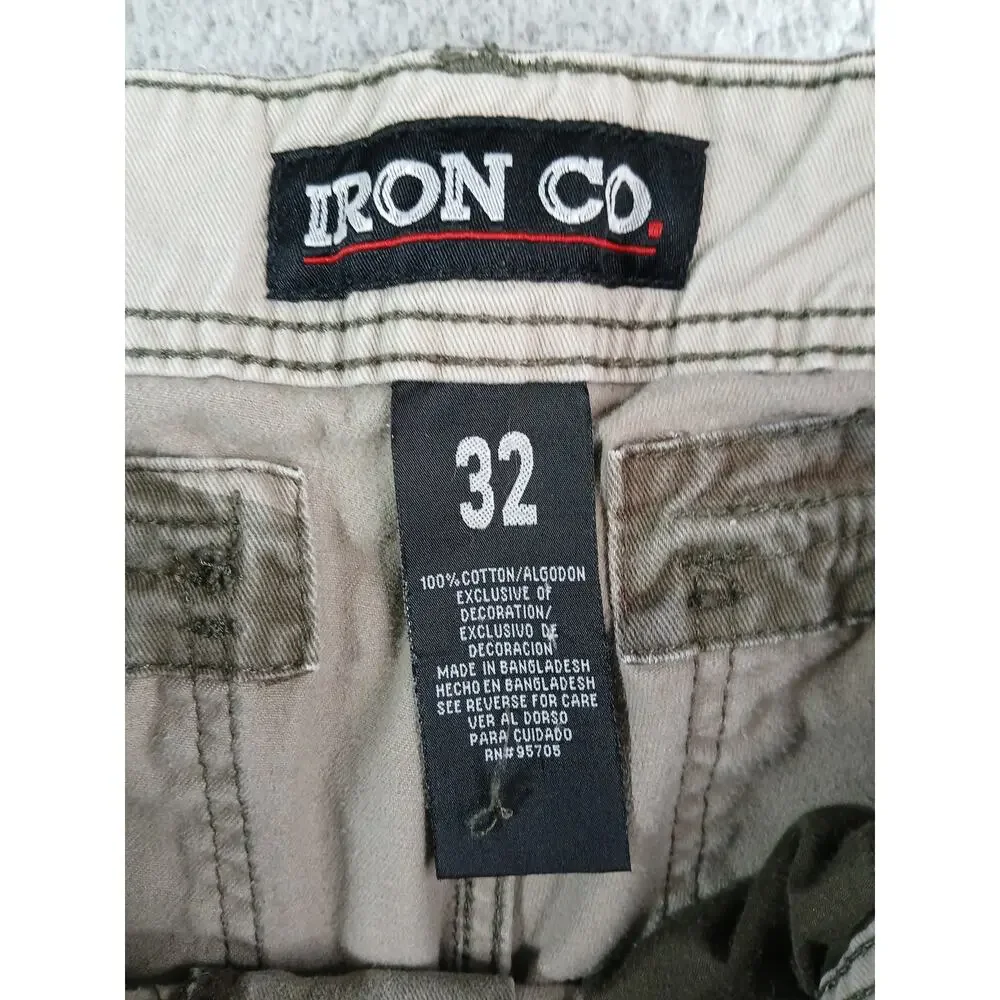 Iron Co Shorts Mens 32 Camo Cargo Pockets Stretch 9